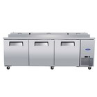 93   3 Door Refrigerated Pizza Prep Table Commercial Stainless Steel 30 8 Cu ft 