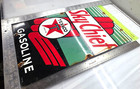 Texaco Sky Chief 18  Genuine Vintage Flt Gas Pump Service Station Porcelain Sign