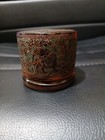 Vintage Burma Laquered Hand Painted Betel Nut Box With Elephant    2 0   2 0 