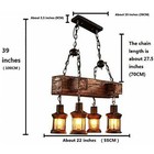 Rustic 4-heads Chandelier Wood Industrial Ceiling Lamp Pendant Light Fixture Usa