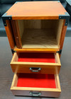 Vintage Japanese Wooden Small Tansu Chest Drawer Cabinet Wood Slide Tambour Door