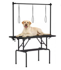 36  Foldable Pet Dog Grooming Table Adjustable Arm Non Slip Desktop Storage Tray