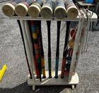 Vintage 6 Player Croquet Set Wood Rack Set Complete Mid Century Rademaker Style