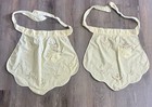 Lot Of 2 Vintage Cotton Floral Hostess Half Aprons Embroidered Usa