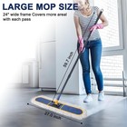 24  Commercial Dust Mop For Floor Dust Mop 2 Pad  Blue Yellow 