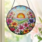 Lily Flowers Stained Glass Suncatcher  Botanical Window Ornament