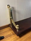 Vintage Bombay Company Mahogany   Solid Brass Train  Floating Wall Shelf 