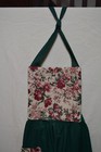 Vtg  Cottagecore Grannycore Trad Wife Floral Green Apron W  Pocket 1980s Sr3a