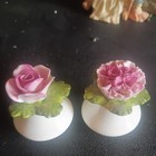  Aynsley  English Fine Bone China Rose   Carnation Salt   Pepper Shakers