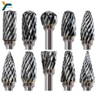 10pcs Tungsten Carbide Rotary Drill Bits 1 8  Shank Burr Die Grinder Carving Set