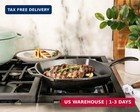 Lodge Square Cast Iron Grill Pan  Pfas-free  10 5 Inches