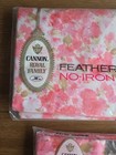 Pink Floral Cannon Royal Family Featherlite Full Fiat Sheet   Pillowcases New