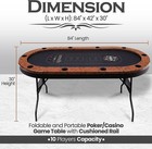 Serenelife Foldable   Portable Poker casino Game Table W  Cushioned Rail
