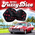 Black Fuzzy Dice For Car - Rear View Mirror Plush Cute 2 5 Inches  Red