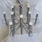 Gaetano Sciolari Chandelier Fixture Italian 1970 s Mcm 12 Light Signed