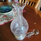 Cambridge Chantilly Etched Decanter Sterling Base W stopper