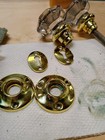 1918 Brass And Glass Door Knob And Mortise Lock Set