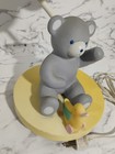 Blue Teddy Bear Nursery Lamp With Balloon Shade Tested Works 1970s-1980s Vtg
