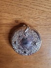 Antique Vintage Silver Plated Round Ornate Floral Compact Mirror Case 3 
