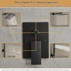 Four Modes Shower Combo Set  Matte Black Shower Faucet Set  High Pressure