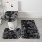 3pcs Bathroom Rug Set Soft Non Slip Bath Mat Pedestal Mat Toilet Seat Cover