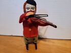 Vintage  Schuco Wind Up  Dancing Red Dressed Clown With Violin