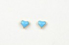 14k Yellow Gold Enamel Heart Baby Stud Earring  Screw Back