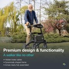 Helavo Carbon Ultralight Rollator Walker  4 Wheels  With Seat  Black  300 Lbs