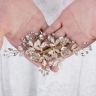 Gold Rhinestone Bridal Hair Comb Barrette Handmade Flower Clip Pin Wedding Ha   