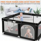 Large Baby Playpen Breathable Mesh Non Slip Base Indoor Outdoor Play Yard