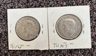 Canadian 1950-1951 Silver 50 Cents  half Dollar  - 2 Coins