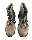 Simms Wading Boots Men Sz 11 Beige Leather Fishing Studs Lace Up Logo Vented