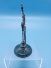 Vintage Peacock Figurine Blue Green Rhinestone Metal Enamel Statue 7   