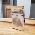 Vintage 1960 Singer Transistor Radio He217 Ultra Thin W  Original Box   Pamphlet