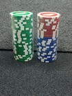 Lot Of 50 Souvenir Casino Chips Las Vegas Nevada 10 Red - 25 Green - 15 Blue 
