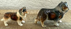 Vintage 1946 Collie Dog Figurines Hand-painted Ceramic Japan Mama Puppy