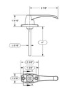 Vintage Technologies L Handle Teardrop Trailer Door Lock With 2 Keys Dl01