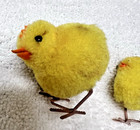 2 Vintage Steiff Woolen Fat Baby Chicks In Momma Baby Poms