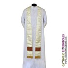 Metallic Gold Cope   Stole Set With Ihs Embroidery capa Pluvial chape far Fronte