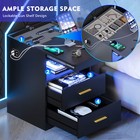 Night Stand With Gun Drawer Charging Bedside Table With Usb   Type-c Port