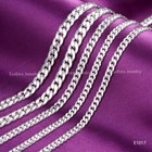 Real Solid 990 Silver Cuban Chain Men s Women s Necklace  3mm - 11mm