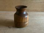 Turned Wood Walnut Vase Carved Artist Signed B  Salter 1990 Vtg 4 75  Tall