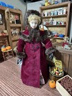 Beautiful Vtg Artisan Miniature Dollhouse Woman Porcelain Doll 1 12 Scale  read 