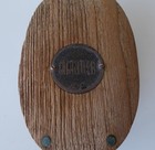 Vintage Mariner Wooden Sailing Block 5 8  D Bronze Double Sheaves Oal 4 3 4 