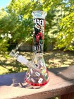 10   Gift Heavy Glass Bong Water Pipe Smoking Bong Beaker   14mm Bowl Hookah Us