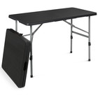 4ft Black Portable Folding Home Heavy Duty Plastic Table Camping Picnic