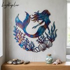 Mermaid Metal Wall Art  Fire Roasted Ocean Decor  Coastal Beach House Accent