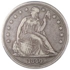 1840 Seated Liberty Dollar Cac F15 First Year Type Scarce
