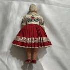Vintage Handmade Folk Art Cloth Doll From Hungary Floral Embroidery   Lace Apron