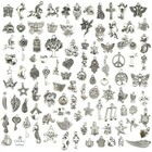 Wholesale Bulk Lots Jewelry Making Silver Charms Mixed Smooth Tibetan Silver